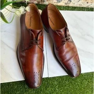 Magnanni Merrion Cognac Brown Leather Derby Dress Shoes Men\'s Size 11.5 Men main image 2